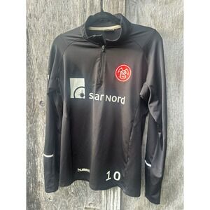 Hummel AaB Aalborg BK Quarter Zip Soccer Training Top #10 Black Football Jersey